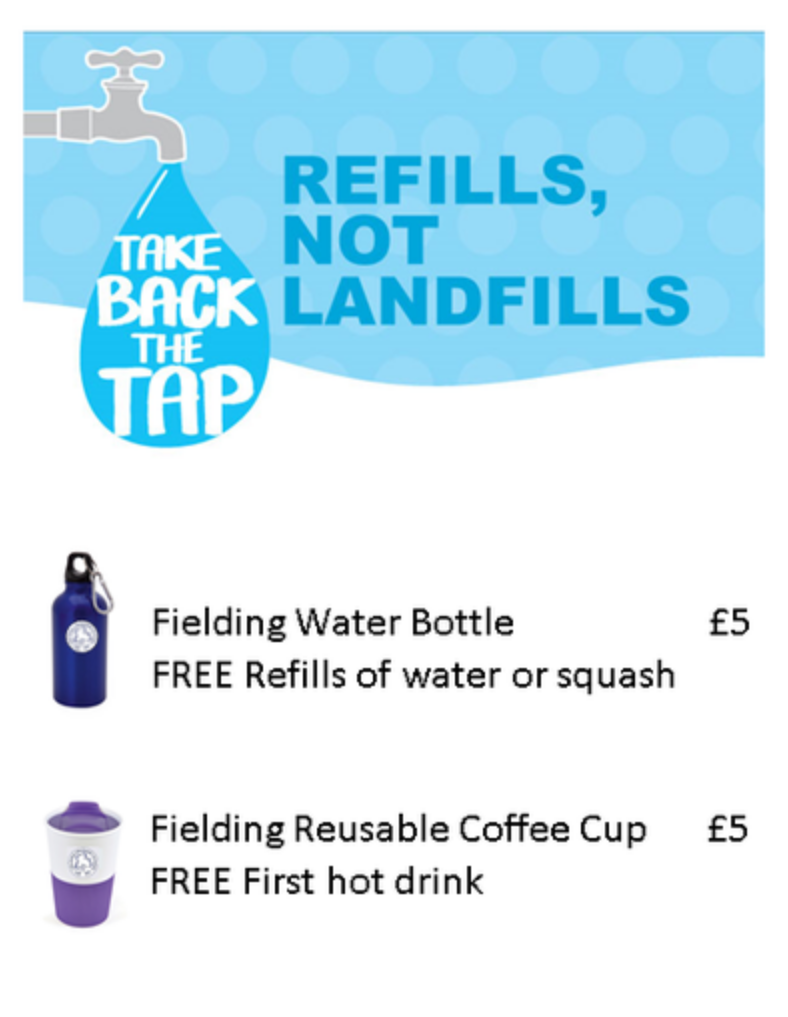Fielding Primary Summer Fair going green - refillable water bottles and cups
